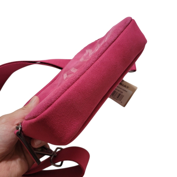 Ariat Hot Pink Belt Bag Genuine Leather with Embroidered Design - Picture 7 of 15